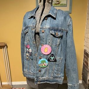 Jean jacket. With anime buttons and patches - free with purchase.